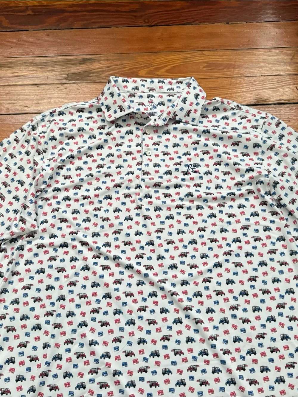 Rhoback Performance Polo Shirt Men’s XL Cars - Picture 3 of 7